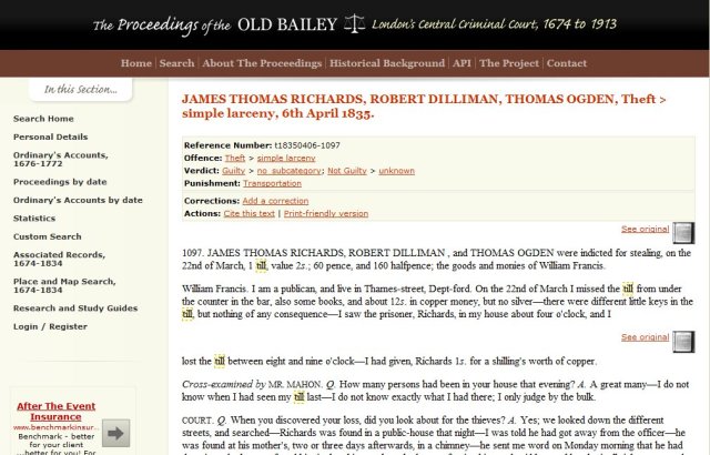 Old Bailey Online - the trial of James Thomas Richards, Robert Dilliman and Thomas Ogden