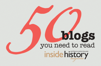 Logo for the Inside History Magazine top 50 genealogy blog awards