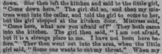 Part of a newspaper report about the murder of Celestina Christmas