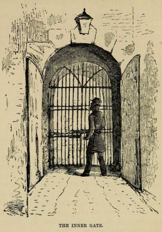 Engraving of a guard at the inner gate, Millbank Prison