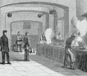 Engraving of Holloway Prison kitchen